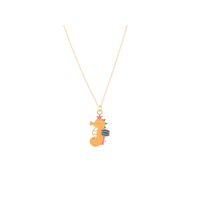 Seahorse Queen Enamel Charm Necklace Children's Jewelry Gift