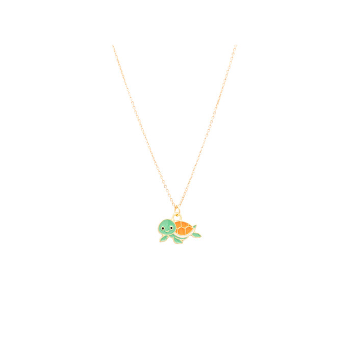 Sea Turtle Enamel Charm Necklace Children's Jewelry Gift