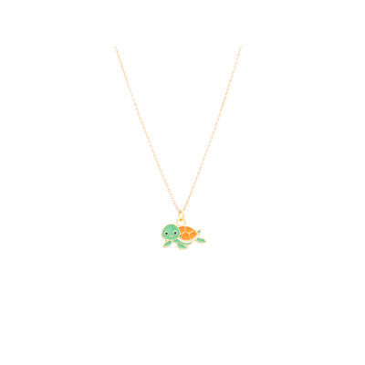 Sea Turtle Enamel Charm Necklace Children's Jewelry Gift