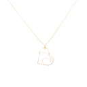  Sitting White Cat Enamel Charm Necklace Children's