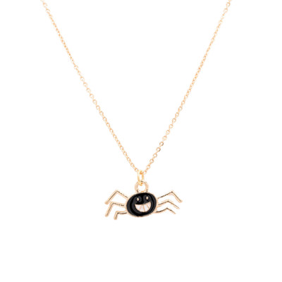 Black Spider Enamel Charm Children's Necklace