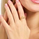  14k Gold over Sterling Silver Half Sun Cubic Zirconia Ring Hypoallergenic 