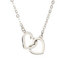 Silver Plated 14k gold or sterling silver Double Linked Heart Charm Pendant Love Necklace