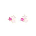  Three Stars Pink Enamel Post Stud Earring Children's Jewelry