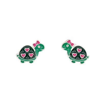 Turtle Heart Reptile Enamel Post Stud Earring Children’s Jewelry