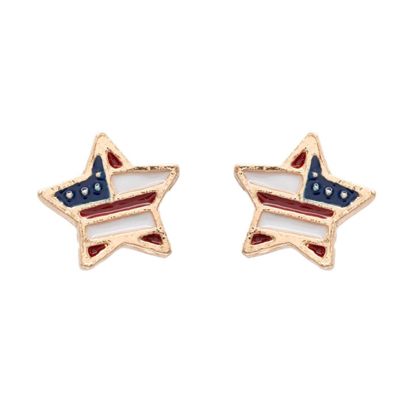 USA Flag Star Enamel Post Stud Earring Children's Gift