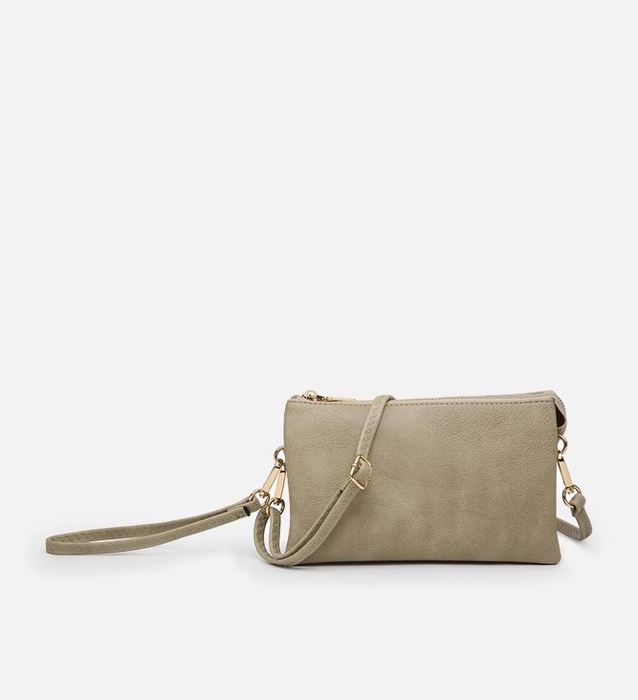 Faux Leather Riley 11 Colors Monogrammable 3 Compartment Crossbody and Wristlet