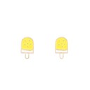  Yellow Popsicle Ice Cream Enamel Earring Post Children's