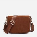  Corduroy Serena Two-Tone Crossbody with Nylon Strap Handbag Purse - Jen & Co.