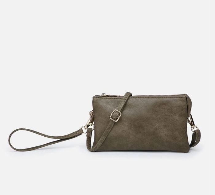 Faux Leather Riley 11 Colors Monogrammable 3 Compartment Crossbody and Wristlet