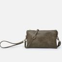 Olive Faux Leather Riley 11 Colors Monogrammable 3 Compartment Crossbody and Wristlet