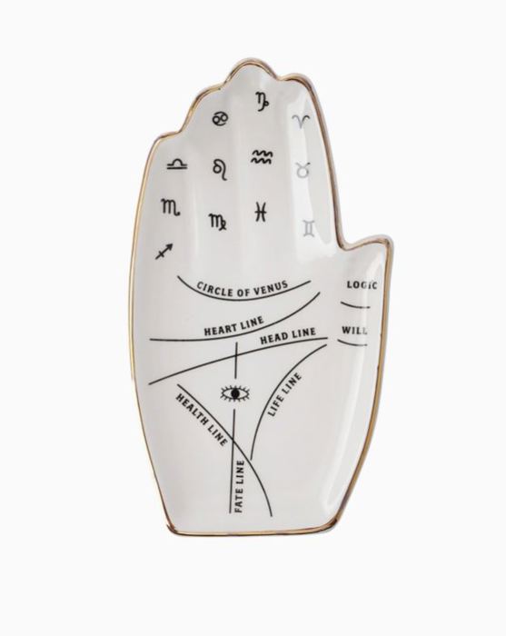 Palmistry Trinket Dish Ceramic Novelty Whimsical Witch