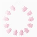  Ghost Pink Puffy Felt Banner Garland Girly Halloween Whimsical Decor