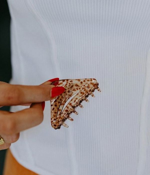 Spotted Brown Triangle Hair Claw Clip