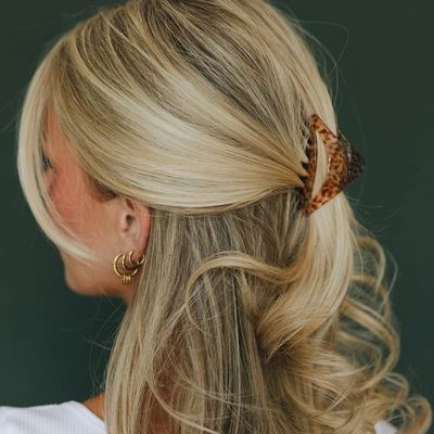 Spotted Brown Triangle Hair Claw Clip