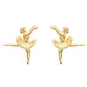  14k Gold Ballerina Post Stud Earring Dancer Gift Giving Whimsical - Rebecca Accessories