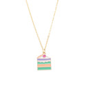  Cake Slice Enamel Charm Necklace Birthday Gift Children