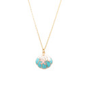  Enamel Shell with Starfish and Pearl Charm Necklace Children