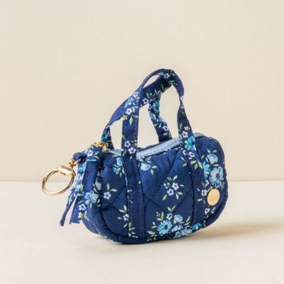 Navy Floral Itty Bitty Duffle Bag Charm