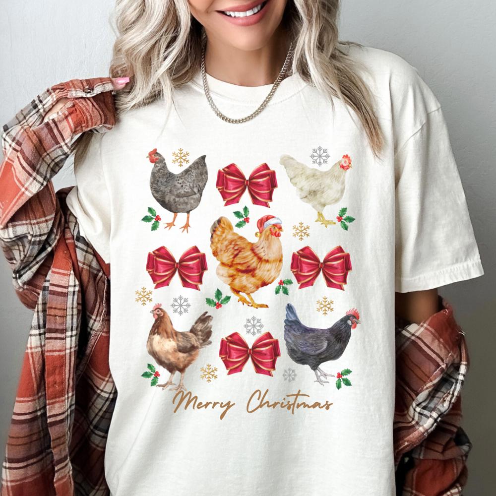 All The Chickens Christmas Tee