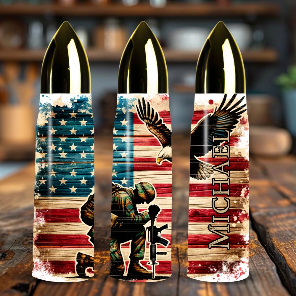 17oz Personalized Military Bullet Tumbler