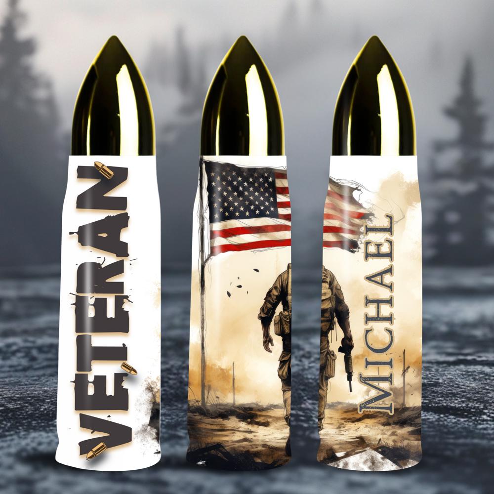 17oz Personalized Veteran Bullet Tumbler