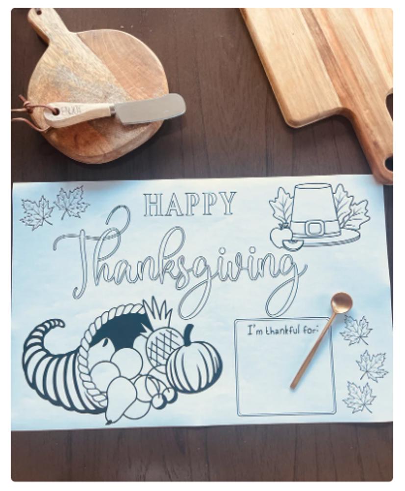 Thanksgiving Paper Placemat Color Sheet