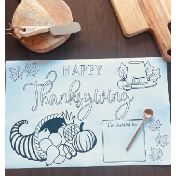 Thanksgiving Paper Placemat Color Sheet