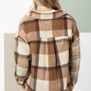 Small Small Beige Plaid Flannel Shacket