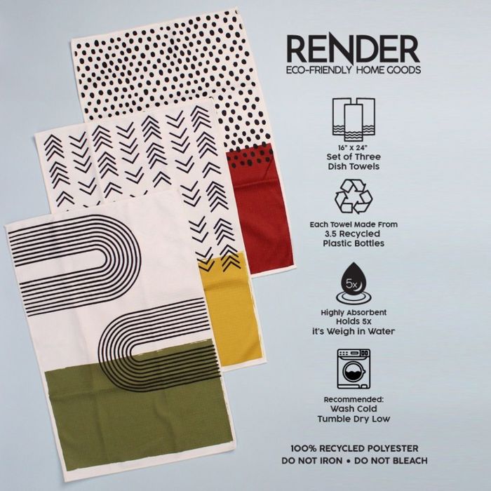 Colorblock Dish Towel Trio - 3pk - 16''x24''