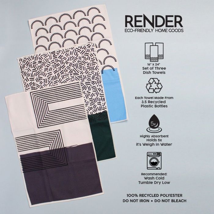 Colorblock V2 Dish Towel Trio - 3pk - 16''x24''