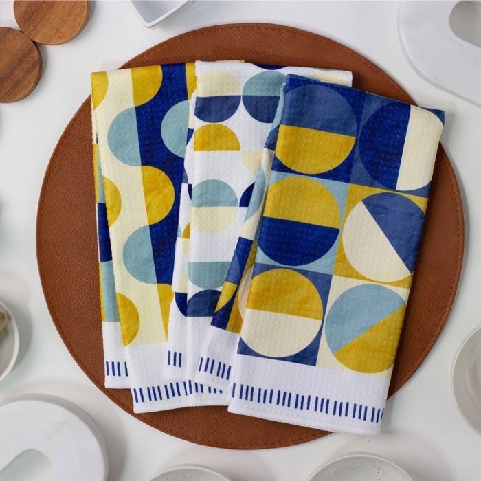 Cool Geo Boho Dish Towel Trio - 3pk - 16''x24''
