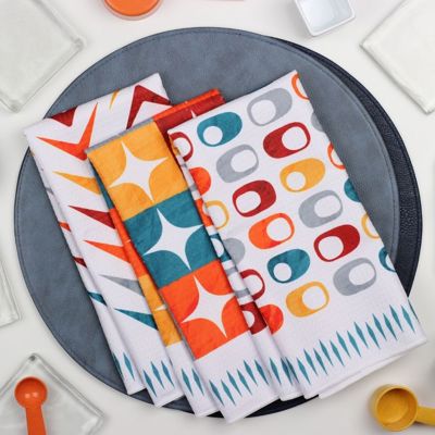 Mid Century Modern Dish Towel Trio - 3pk - 16''x24''
