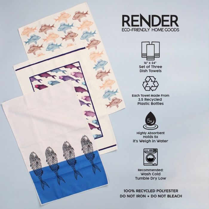 Catch of the Day Dish Towel Trio - 3pk - 16''x24''