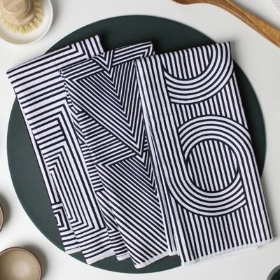 Blurred Lines Dish Towel Trio - 3pk - 16''x24''