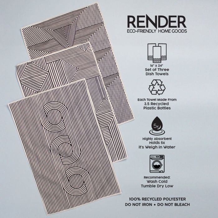 Blurred Lines Dish Towel Trio - 3pk - 16''x24''