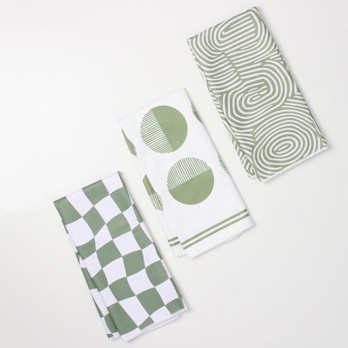 Matcha Green Dish Towel Trio - 3pk - 16''x24''