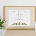 Faith Hope Love Green Cross & Flowers Fall Themed Love & Marriage Prints - UNFRAMED