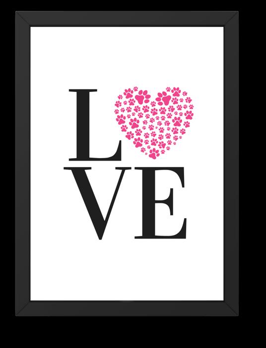 Paw Print Heart Shaped Wall Art UNFRAMED