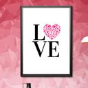 4x6" Love - Portrait 4x6" Paw Print Heart Shaped Wall Art UNFRAMED
