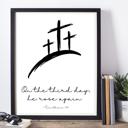 8x10 On The 3rd Day He Rose Again Faith Based Art Prints - Unframed