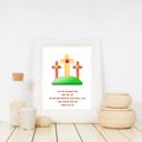 4x6 3 Cross Resurrection John 11 Faith Based Art Prints - Unframed