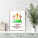 5x7 3 Cross Resurrection John 11- 4x6 Faith Based Art Prints - Unframed