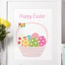 4x6  Easter Basket & Eggs  Easter Art Prints - Eggs and Bunnies