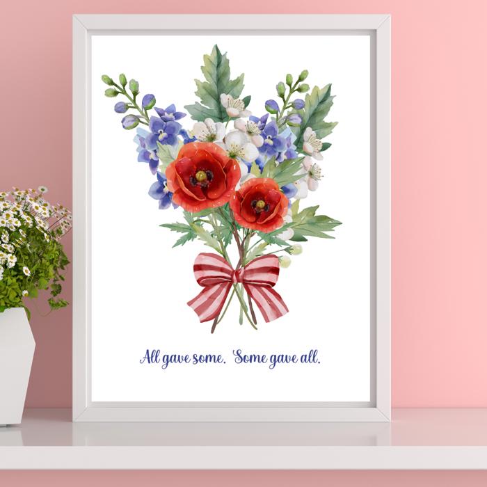 Patriotic Remembrance Bouquet Art Print