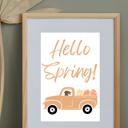 5 x 7 Farm Truck & Eggs Easter Art Prints - Eggs and Bunnies