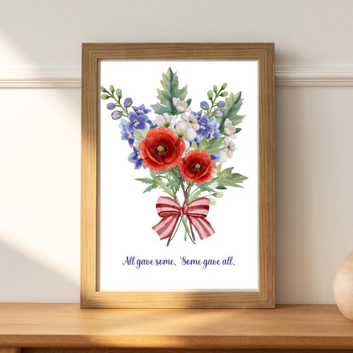Patriotic Remembrance Bouquet Art Print