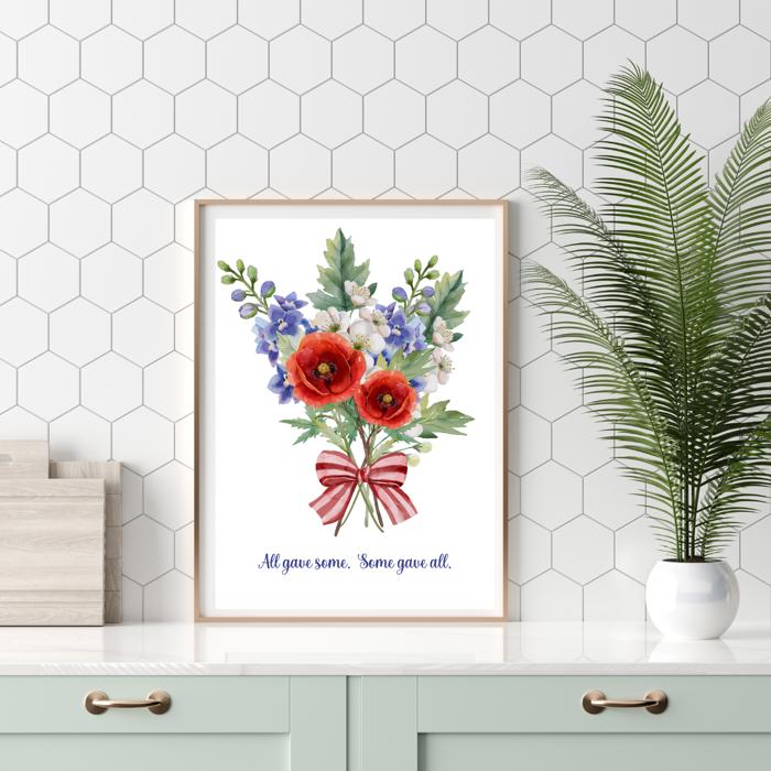 Patriotic Remembrance Bouquet Art Print