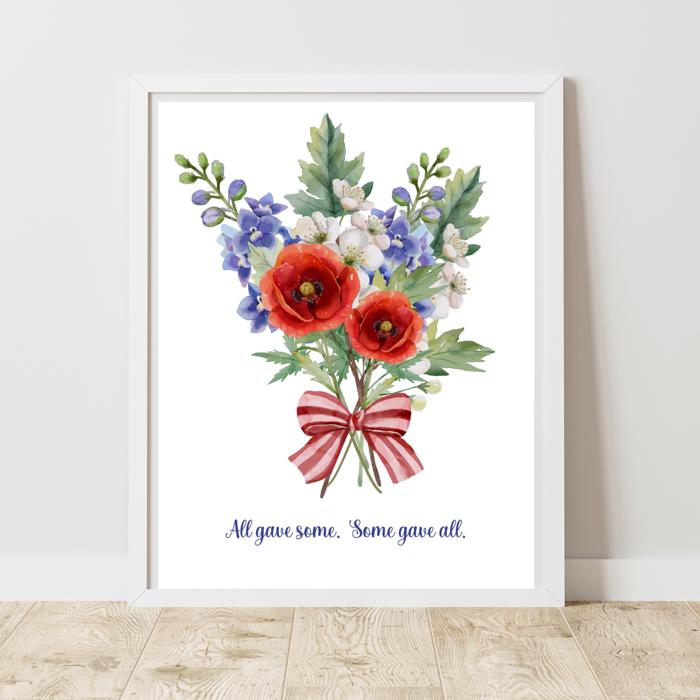 Patriotic Remembrance Bouquet Art Print