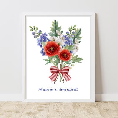 Patriotic Remembrance Bouquet Art Print